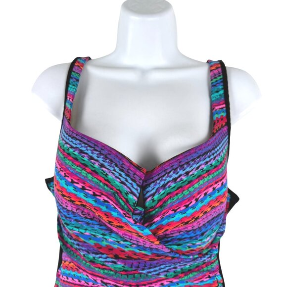 Miraclesuit Carnivale Layered Escape One Piece Swimsuit Size 16 Colorful SW-2098 - Picture 3 of 7